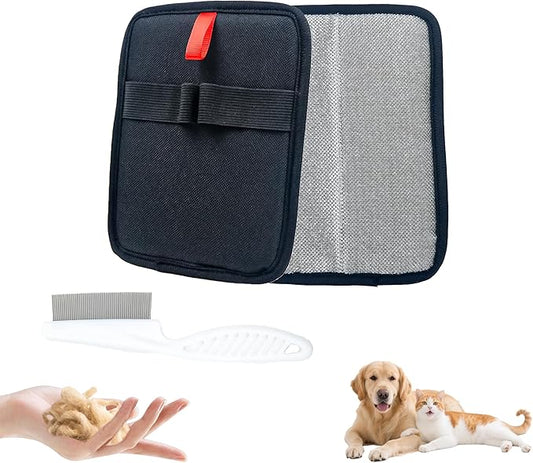 Electrostatic Pet Hair Removal Gloves for Dogs & Cats, Reusable Electrostatic Pet Cat Dog Hair Remover Grooming Gloves Brush Tool for Couch, Furniture, Carpet, Curtain, Car Seat & Pet Grooming Comb