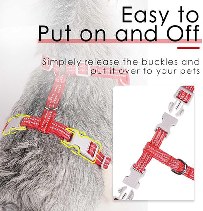 ThinkPet Reflective Breathable Soft Air Mesh No Pull Puppy Choke Free Over Head Vest Ventilation Harness for Puppy Small Medium Dogs and Cats (Red,XL)
