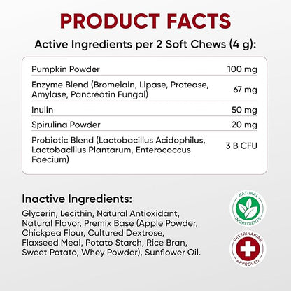 Probiotics for Dogs Digestive Health - Probiotic Chews for Gut Health, Itchy Skin Yeast, Diarrhea - USA Product - Immune Support Supplement - Dog Digestive Support & Allergy Relief Chews with Enzymes