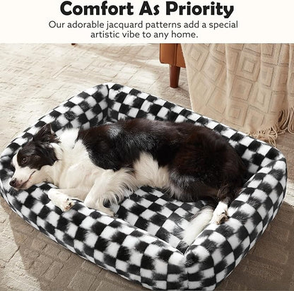 JOEJOY Small Dog Bed for Small Dogs, Rectangle Washable Orthopedic Corduroy Fleece Pet Bed with Removable Zipper Cover, Cute Soft Calming Puppy Bed with Non Skid Bottom