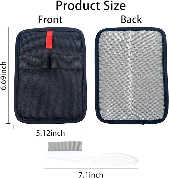 Electrostatic Pet Hair Removal Gloves for Dogs & Cats, Reusable Electrostatic Pet Cat Dog Hair Remover Grooming Gloves Brush Tool for Couch, Furniture, Carpet, Curtain, Car Seat & Pet Grooming Comb