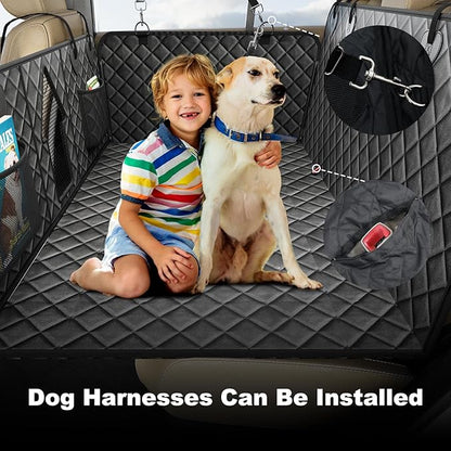 CarChic Back Seat Extender for Dogs, Non-Slip Dog Car Seat Cover for Back Seat with Hard Bottom, Durable Pet Car Backseat Cover, Waterproof Dog Hammock for Car SUV Truck