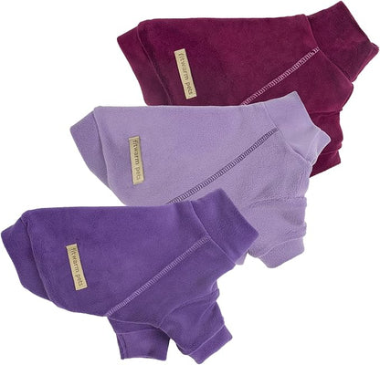 Fitwarm 3 Pack Classic Fleece Dog Sweater, Turtleneck Dog Sweatshirt, Dog Winter Clothes for Small Dogs Boy Girl, Pet Pullover Jumper, Cat Apparel, Purple, MediumPurple, Dark Red, XXL
