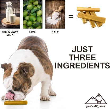 peaksNpaws Premium Yak Cheese Dog Treats - Natural Yak Chews from Himalayan Mountains - Grain Free, Lactose Free - Easily Digestible, 100% Eco-Friendly Packaging (3 Lb. Bag)