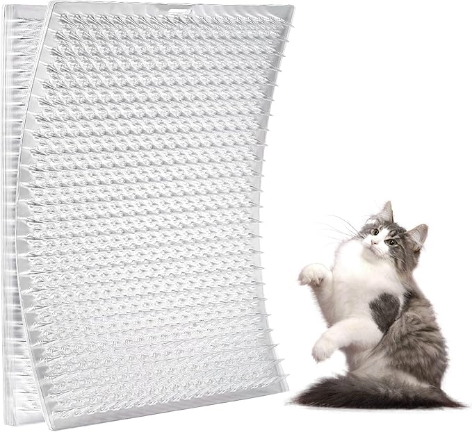 Zipcase 8 Pack Scat Mat for Cats - 13 x 16 in Updated Dual Length Cat Deterrent Mat with Narrower & Denser Spikes, More Effective for Indoor & Outdoor Cat Repellent Fence Covers 12 Sq.ft (1728 Sq.in)