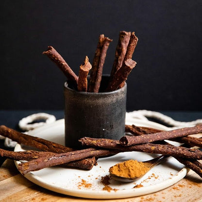 USA Sweet Potato Dog Treats - Grain Free, Cinnamon Pumpkin Crunchy Sticks are Great Tasting, Promote Positive Dog Gut Health with Natural Anti-Diarrhea Properties, no Preservatives Added