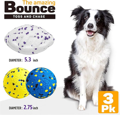 Kimee Dog Balls Upgraded Dog Tennis Balls for Aggressive Chewers, 5.3'' Indestructible Tennis Ball, More Bite-Proof Chew Toys, Long-Lasting Teething Ball for Puppies Small Medium Large Dogs
