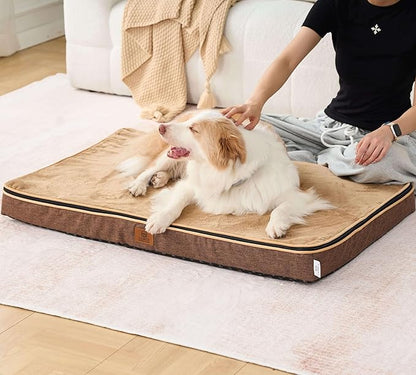 LIORCE Memory Foam XL Dog Bed - 4” Thick Orthopedic Beds for Extra Large Dogs - Waterproof Dog Bed with Removable Washable Cover & Wrap-Around Zipper - Ultimate Comfort and Easy Maintenance