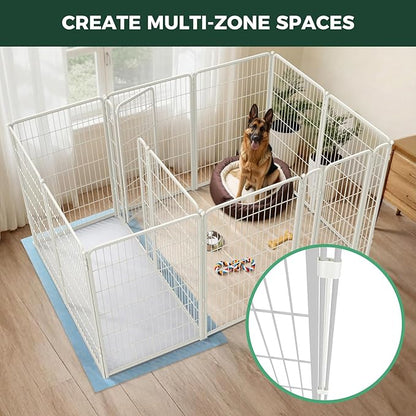 FXW Homeplus Unleashed Indoor Dog Playpen - Stress-Free and Safe Play, Heavy Duty 45 Inch 12 Panels with Connectors (Pack of 2) for Puppy and Small Dogs, White│Patented