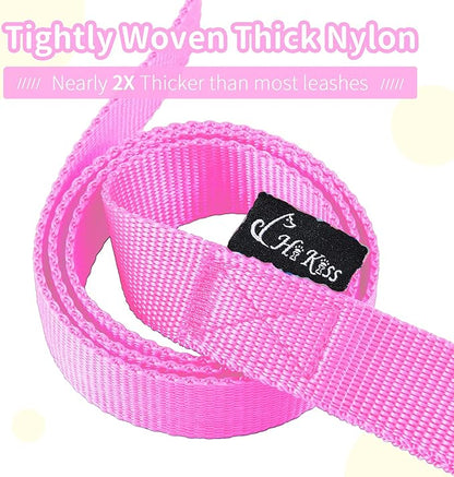 HIKISS Long Dog Leash Obedience Recall Training Agility Lead with Thickening Material for Large Dog - 15ft 20ft 30ft 50ft 100ft Training Leash(Pink 20ft)