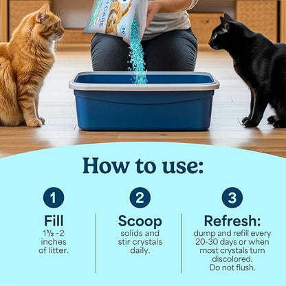Fresh Step Crystals, Premium Cat Litter, Scented, 8 Pounds, Pack of 2 (Package May Vary)