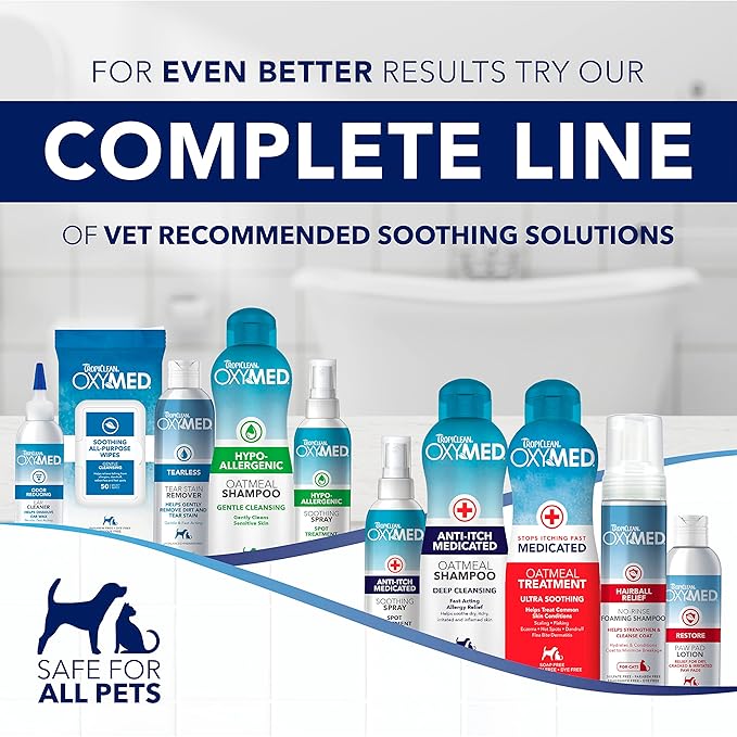 TropiClean OxyMed Dog Paw Balm, Moisturizing & Healing Dog Lotion for Dry Paws & Noses, Soothes Itchy Skin with Shea Butter and Vitamins A & E, Barrier Protection Against the Elements, Cat Safe, 4oz