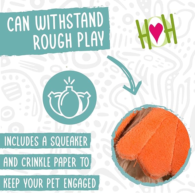 HuggleHounds X-Brace Squeaky Dog Toy - Interactive Dog Toys for Large Pets to Keep Them Busy, Pet Supplies, Soft & Cute Puppy Plush with Squeak, Tough Plushy - Drake Duck, Large