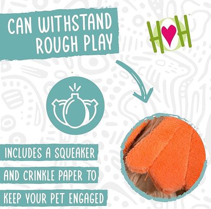 HuggleHounds X-Brace Squeaky Dog Toy - Interactive Dog Toys for Large Pets to Keep Them Busy, Pet Supplies, Soft & Cute Puppy Plush with Squeak, Tough Plushy - Drake Duck, Large