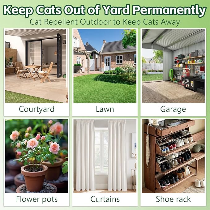iALTERLL Cat Repellent Outdoor to Keep Cats Away (12Pack) Natural Peppermint Oil Cat Deterrent Outdoor and Indoor Green
