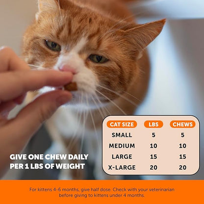 Cat Hip + Joint Health Chews – Crunchy & Creamy Cat Joint Support Supplement - Glucosamine, Chondroitin & Omega-3s – Supports Mobility, Flexibility & Comfort for Indoor & Outdoor Cats (Chicken 90-Day)