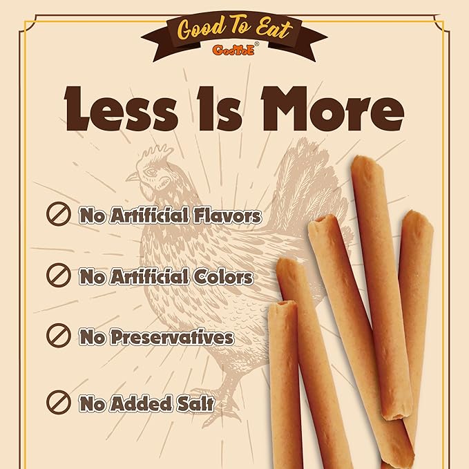 Gootoe Dog Treats, Chicken Jerky for Dogs - Premium Dog Training Treats; High-Protein, Gluten-Free, Hypoallergenic, Grain-Free, Chicken Roll, 12 oz