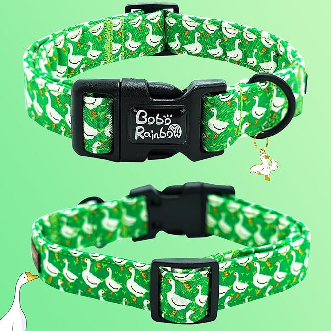 Dog Collar-Goose Adjustable Pet Collars Comfortable Spring Summer Puppy Collar Cute Cotton Collars Durable Necklace Gift for Medium Dogs
