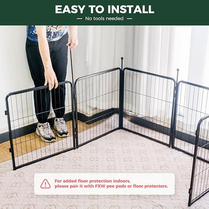FXW Rollick Unleashed Dog Playpen for Indoor, Yard, RV Camping, 24 inch 16 Panels for Small and Puppy Dogs, Black│Patented