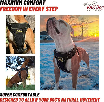 KNK, Heavy Duty Dog Harness for Pitbulls, Bullies & Large Breeds – No Pull, Ultra Durable, Soft Padded Chest, Metal Leash Attachment