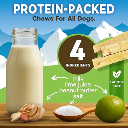 EcoKind Premium Gold Yak Cheese Himalayan Dog Chews, Dog Treats Large Breed, All Natural, High Protein Chew, Peanut Butter, Large - 18+ Chews