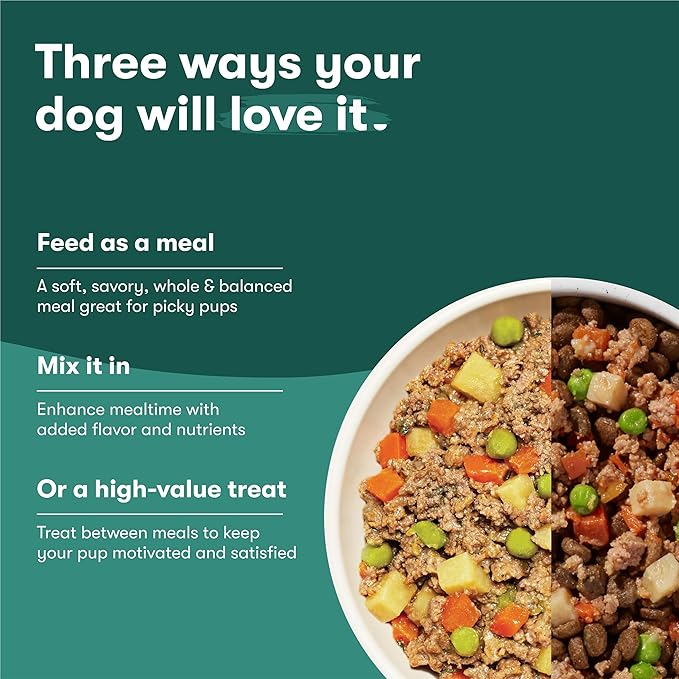 Jinx Beef & Chicken Grain Free Wet Dog Food Pouches, Meal or Dog Food Topper Mix-in, Made with Real Beef & Chicken, Bone Broth, No Fillers - Puppy, Adult, Senior, 9oz, 6 Pack