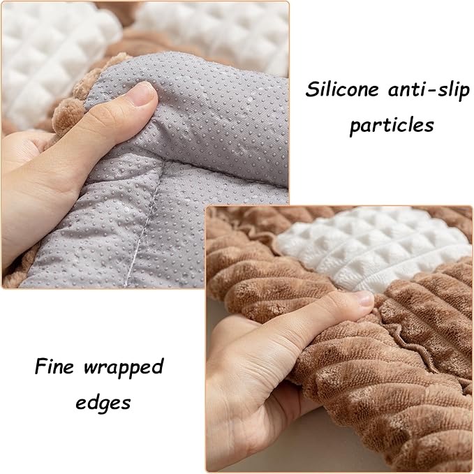 HOMEREFROM Couch Cover for Dogs Washable, Fuzzy Pet Cover for Sofa, Covers for 3 Cushion Couch Pet-Friendly, Non Slip Dog Bed Mat Dog Blanket (DarkCoffee, 27.6x82.7 inch)