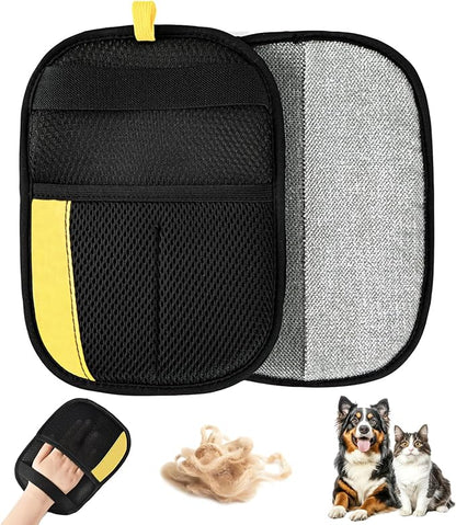 2-Pack Pet Hair Removal Glove for Dogs & Cats, Newly Upgraded Electrostatic Pet, Reusable Pet Hair Remover Tool for Clothing, Couch, Carpet, Car Seat