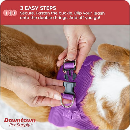 Downtown Pet Supply Step in Dog Harness No Pull, X-Large, Purple - Adjustable Harness with Padded Mesh Fabric and Reflective Trim - Buckle Strap Harness for Dogs