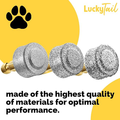 LUCKY TAIL - Dog Nail Grinder - Regular, Hard & Soft Replacement Head - Small & Large Dogs - Premium Quality - Diamond Tip Drill Bit - Professional Dog Nail Trimmers - Grooming Kit - 3 Pack