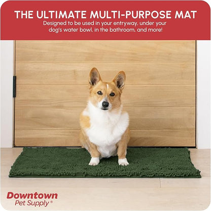 My Doggy Place Dog Mud Mat, 31" x 20" Chive – Thick Microfiber Entry Rug for Snow, Mud & Salt – Absorbent, Quick-Dry, Washer-Safe & Non-Slip, Medium