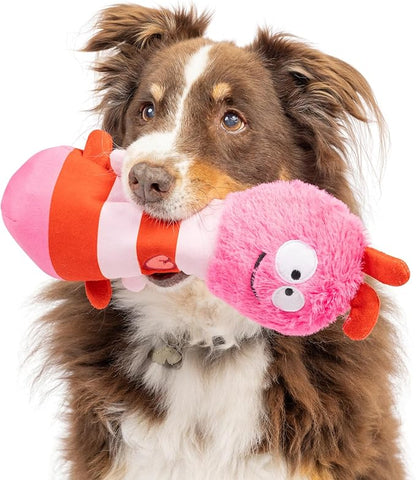 Huxley & Kent Funny Dog Toy w/Squeaker – Power Plush Squeaky Dog Toys for Small, Medium & Large Dogs – Soft Stuffed Animal for Indoor Play & Fetch - Fur Bug, One Size
