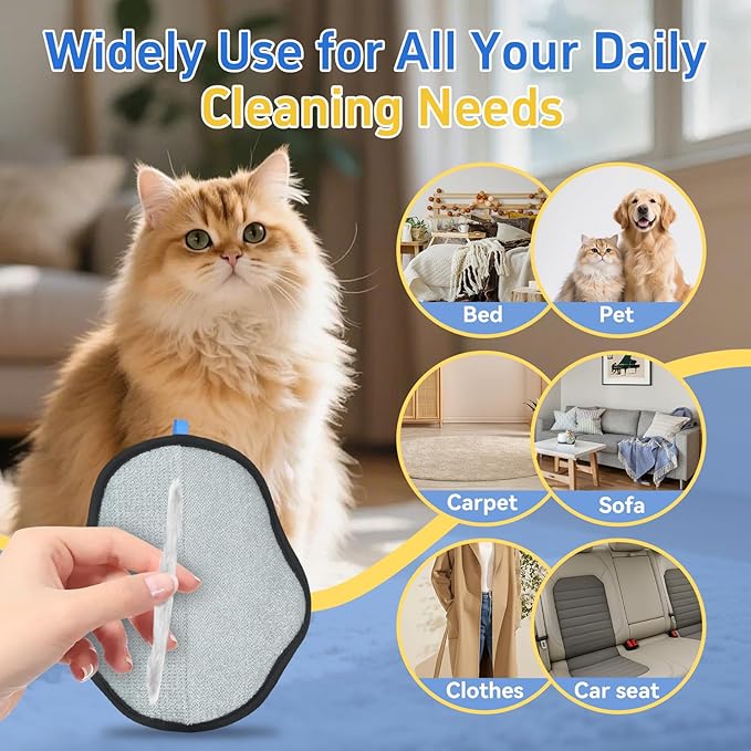 VOKNOX Pet Hair Removal Glove for Dogs & Cats, Electrostatic Five-Finger Hair Remover for Furniture, Couch, Carpet & Car Seat, Reusable Washable Pet Fur Cleaning Tool, Not for Grooming (1 PCS)
