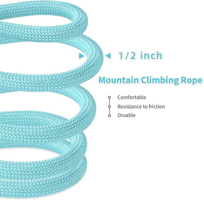 Mile High Life Dog Leash, with Comfortable Padded Handle, Turquoise Nylon Rope Leash with Steel Tips, Heavy Duty 4 Feet Pet Leashes (Turquoise,48 Inches)