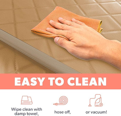 Active Pets Beige XL Dog Car Hammock Back Seat Cover, Waterproof Backseat Cover Protector for Truck Bench Rear of Sedans or SUVs, Essential Pet Supplies Vacuum or Wipe Clean, Machine Washable