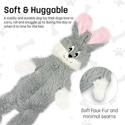 FGA MARKETPLACE Bundle of 5 Flat NO Stuffing NO Squeak Plush Dog Toys, Funny Style Will Entertain Your Pet for Hours, Recommended for Small and Medium Dog 21 INCH Long