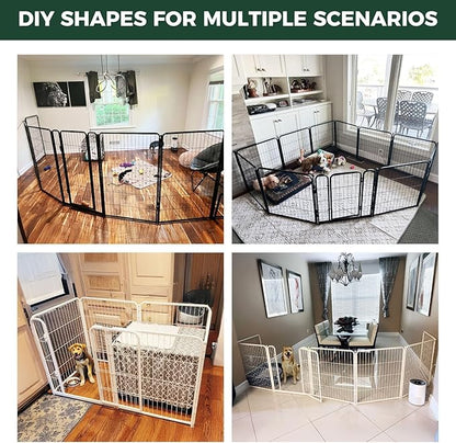 FXW Homeplus Unleashed Indoor Dog Playpen - Stress-Free and Safe Play, Heavy Duty 24 Inch 32 Panels Dog Pen for Puppy and Small Dogs, White│Patented
