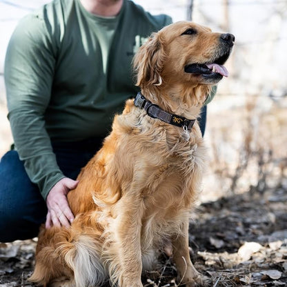Browning Classic Preformance Webbing Pet Collar, Fully Adjustable, Available in Solid Colors and Camo Patterns, Ovix Camo, Large