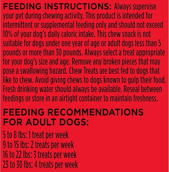 Milk-Bone Mini Comfort Chews, Rawhide Free Dog Treats with Unique Chewy Texture and Real Beef, 6 Mini Chews (Pack of 5)