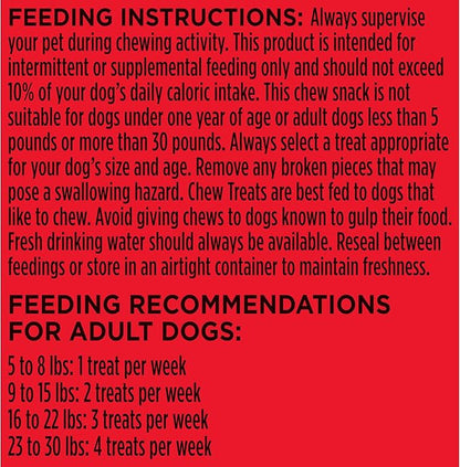 Milk-Bone Mini Comfort Chews, Rawhide Free Dog Treats with Unique Chewy Texture and Real Beef, 6 Mini Chews (Pack of 5)