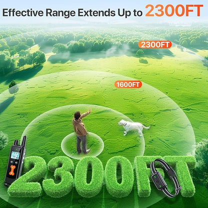 Dog Training Collar, Dog Shock Collar with Remote Control, Electric Shock Collar with 4 Training Modes, IP68 Waterproof Rechargeable e Collar for Large Medium Dogs with Beep Shock and Security Lock