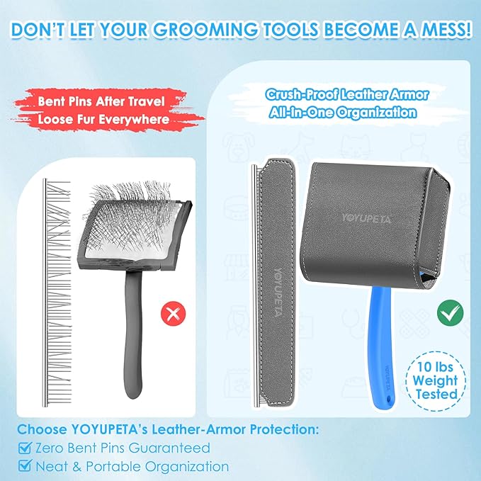 Large Slicker Brush for Dogs,Doodle Brush for Poodles, Goldendoodles, Labradoodle, Extra Long Pins for Detangling Matted Fur & Reducing Shedding, Dog Grooming Kit with Wooden Handle. Blue