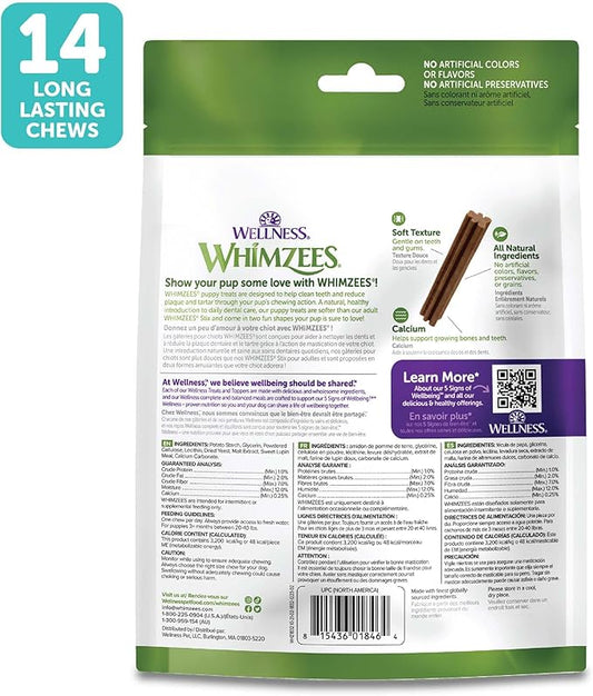 WHIMZEES Wellness Puppy Dog Dental Treats, Medium & Large Size Stick, (14 Count)