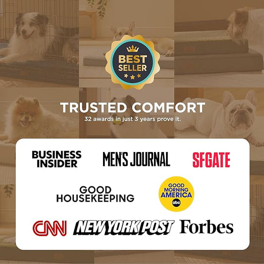 Bedsure Dog Beds Large Sized Dog - Comfy Flat Pet Beds with Removable Washable Cover, Orthopedic Egg Crate Foam Puppy Mat, Suitable for Pet Up to 65 lbs