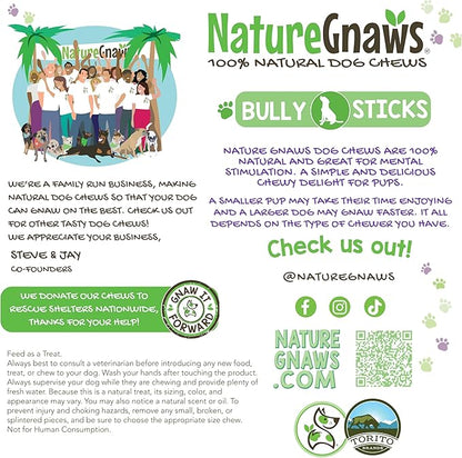 Nature Gnaws Bully Sticks for Dogs 5-6" (1Lb) - Mixed Thickness - Long Lasting for Aggressive Chewers and Large Dogs - Natural Beef Dog Chew Bones