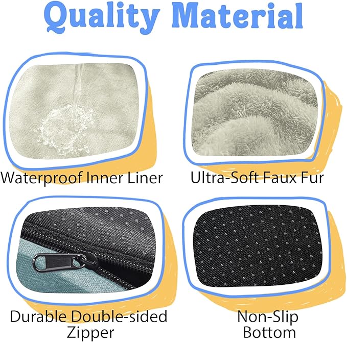 Washable Orthopedic Large Dog Bed - Removable Orthopedic Dog Bed XL with Bolster Extra Large Dogs Beds with Washable Cover Non-Slip Bottom
