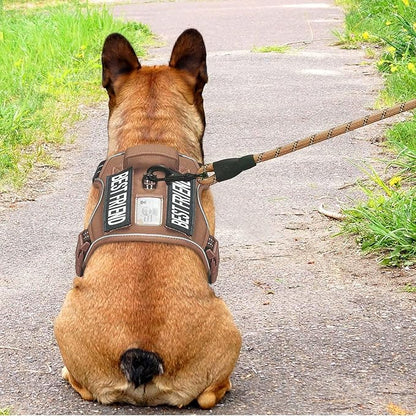 Beebiepet Heavy Duty Tactical Dog Harness for Small Dogs, No Pull Adjustable Pet Harness Reflective Service Training Easy Control Pet Vest Military K9 Working Dog Harnesses- Small, Brown
