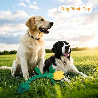 Rose Flower Plush Squeaky Dog Toys with Crink Paper for Small Medium Large Dogs