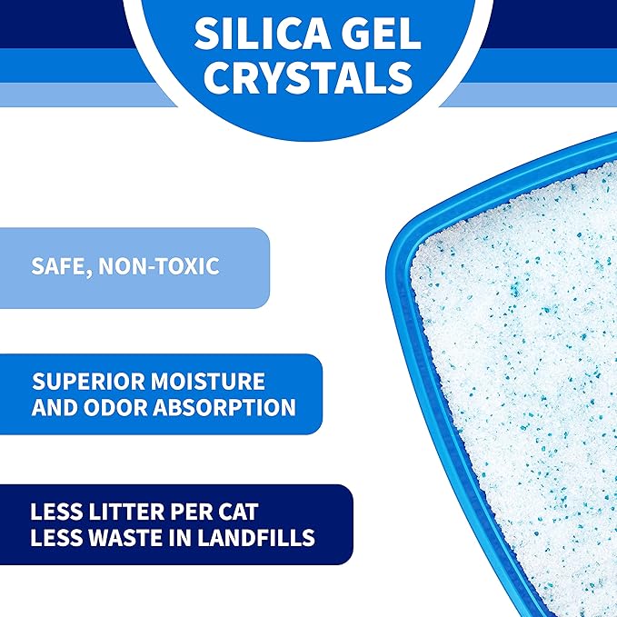 Tracksless Litter Pearls Cat Litter, White, Clear and Blue Crystals,20 lb Litter Pearls Tracksless Cat Litter,TLLP20