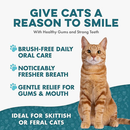 Cat Bad Breath & Oral Health Remedy, Natural Dental Care Cats Teeth, Mouth and Gums, Easy to Use Daily Supplement for Stomatitis, Gingivitis, Plaque & Tartar Control for Cats, 800 Small Pills